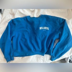 SPORTY & RICH cropped wellness royal blue sweatshirt